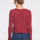 Pointelle Tie Cardigan