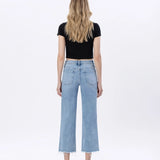 Aileeah Crop Slim Wide Leg Jean (Vervet)