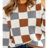 Check Mate Drop Sleeve Sweater (Plus)