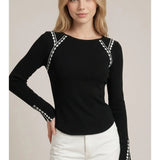 Lace Trim Boatneck Top