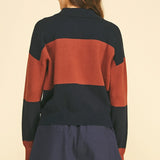 Color Block Polo Sweater