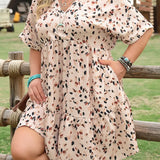 Empire Waist Surplice Dress (Plus)
