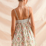 Mixed Floral Smocked Mini Dress