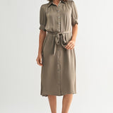 Tie Waist Shirt Dress
