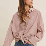 Oversized Pinstripe Button Down