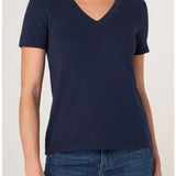 Short Sleeve V Neck Knit Tee (Liverpool)