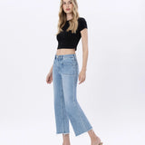 Aileeah Crop Slim Wide Leg Jean (Vervet)