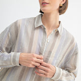Multi Stripe Oversized Button Down