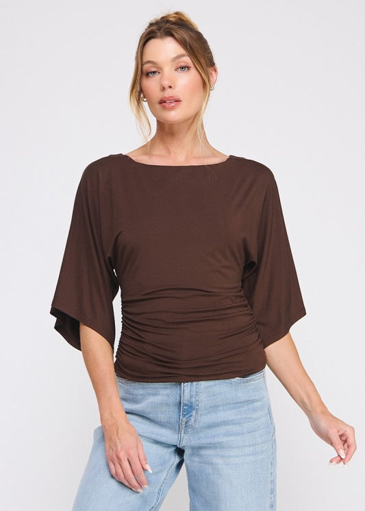 Angel Sleeve Cinch Side Blouse