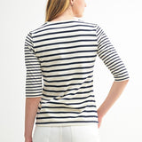 Mixed Stripe Quarter Sleeve Top