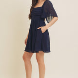 Flutter Sleeve Yoryu Chiffon Dress