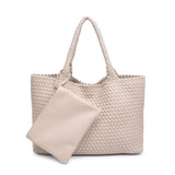 Solana Woven Vegan Leather Tote