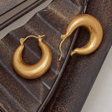Sculptured Gold Hoop Earring