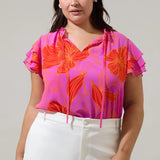 Blakely Split Neck Blouse (Plus)