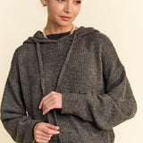 Textured Crop Hoodie