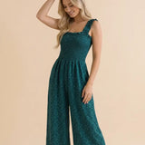 Smocked Floral Jumpsuit
