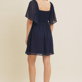 Flutter Sleeve Yoryu Chiffon Dress