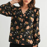 Smock Detail Satin Blouse