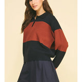 Color Block Polo Sweater