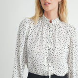Geo Print Tie Detail Blouse