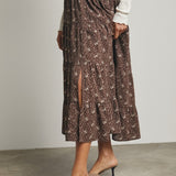 Floral Tiered Midi Skirt