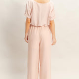 Textured Drawstring Top & Pant Set