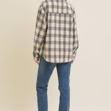 Brushed Plaid Button Down Shacket