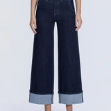 Olivia Cuffed Wide Leg Ankle Jean (Vervet)