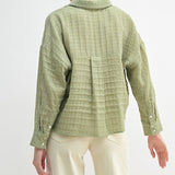 Drop Shoulder Button Down Blouse
