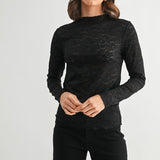 Lovely In Lace Mock Neck Top