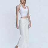 Aileeah Cuffed Slim Wide Leg Jean (Vervet)
