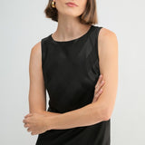 Satin And Stripe Midi Dress