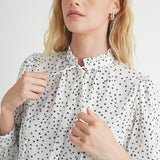 Geo Print Tie Detail Blouse