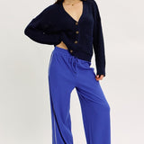 Lace Trim Waffle Knit Pant