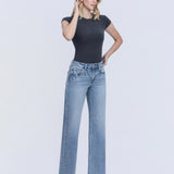 Aileeah Slim Wide Leg Jean (Vervet)