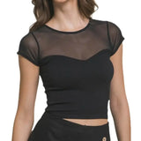 Short Sleeve Mesh Crop Top