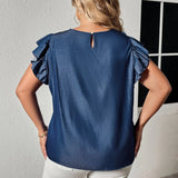 Honey Frill Trim Blouse (Plus)