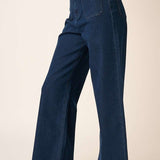 Wide Leg Double Pocket Denim Pant