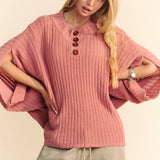 Slit Sleeve Poncho Style Sweater