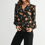 Smock Detail Satin Blouse