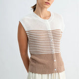 Stripe Texture Button Down Sweater