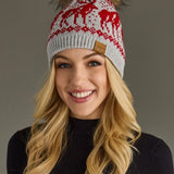 Reindeer Pattern Pom Hat (Panache)
