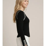 Lace Trim Boatneck Top