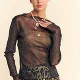 Glitter Mesh Layering Top