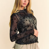 Floral Mesh Layering Top