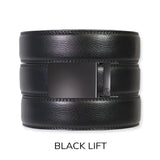 Black Leather Ratchet Belt & Buckle Set (Tough Apparel)
