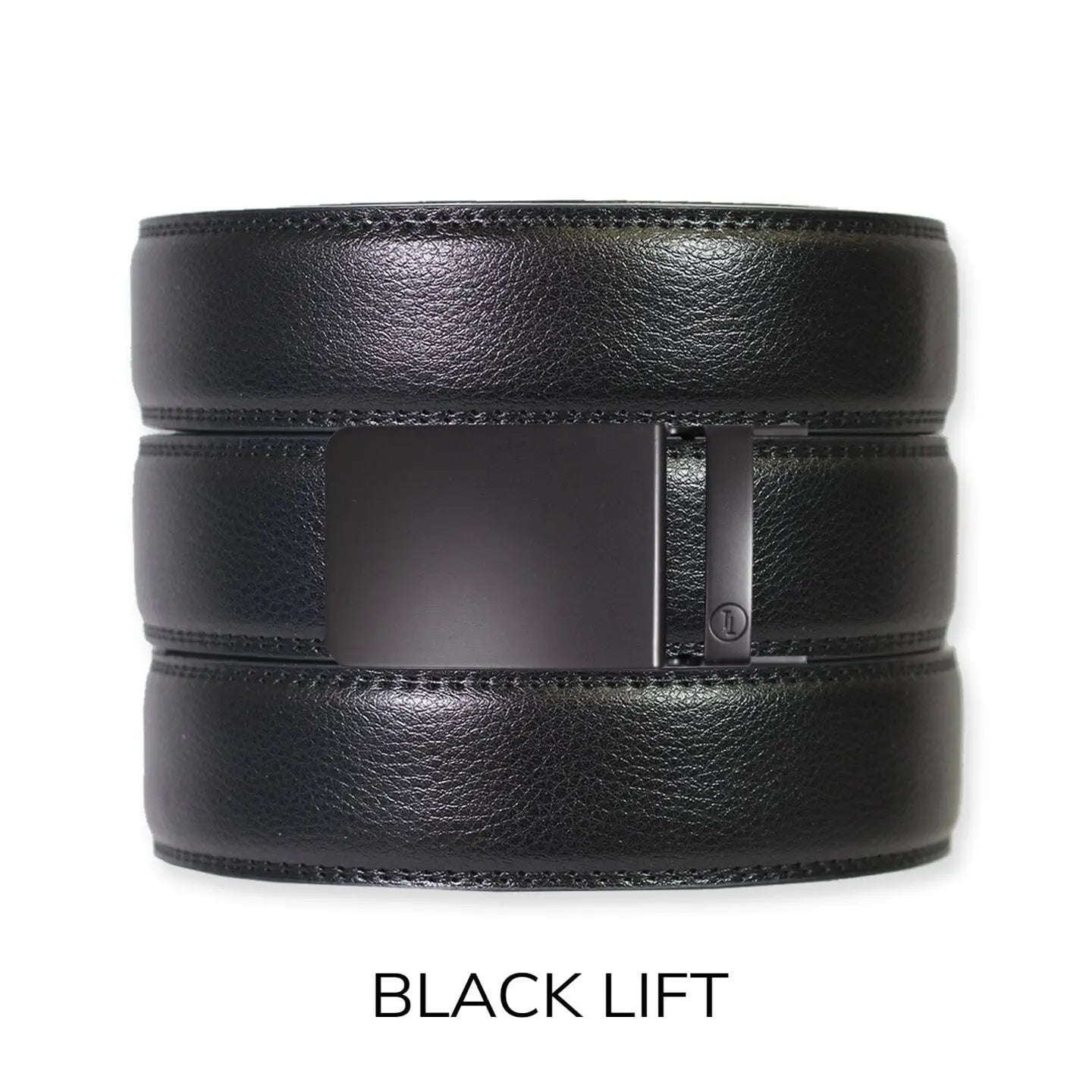 Black Leather Ratchet Belt & Buckle Set (Tough Apparel)