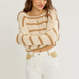 Open Knit Cropped Sweater