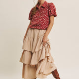 Brunch Date Bubble Hem Blouse