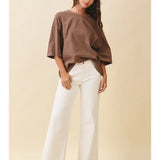 Raw Hem Wide Leg Denim Pant